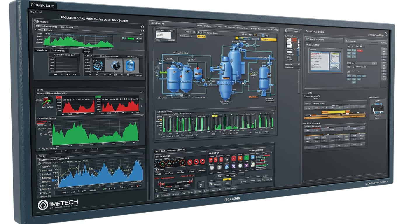 شاشة نظام SCADA تعرض مخطط المحطة